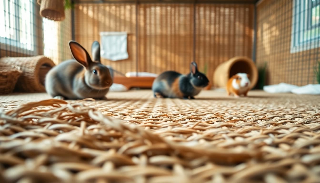 Hanfmatte ideal for small animals providing comfort and natural habitat.