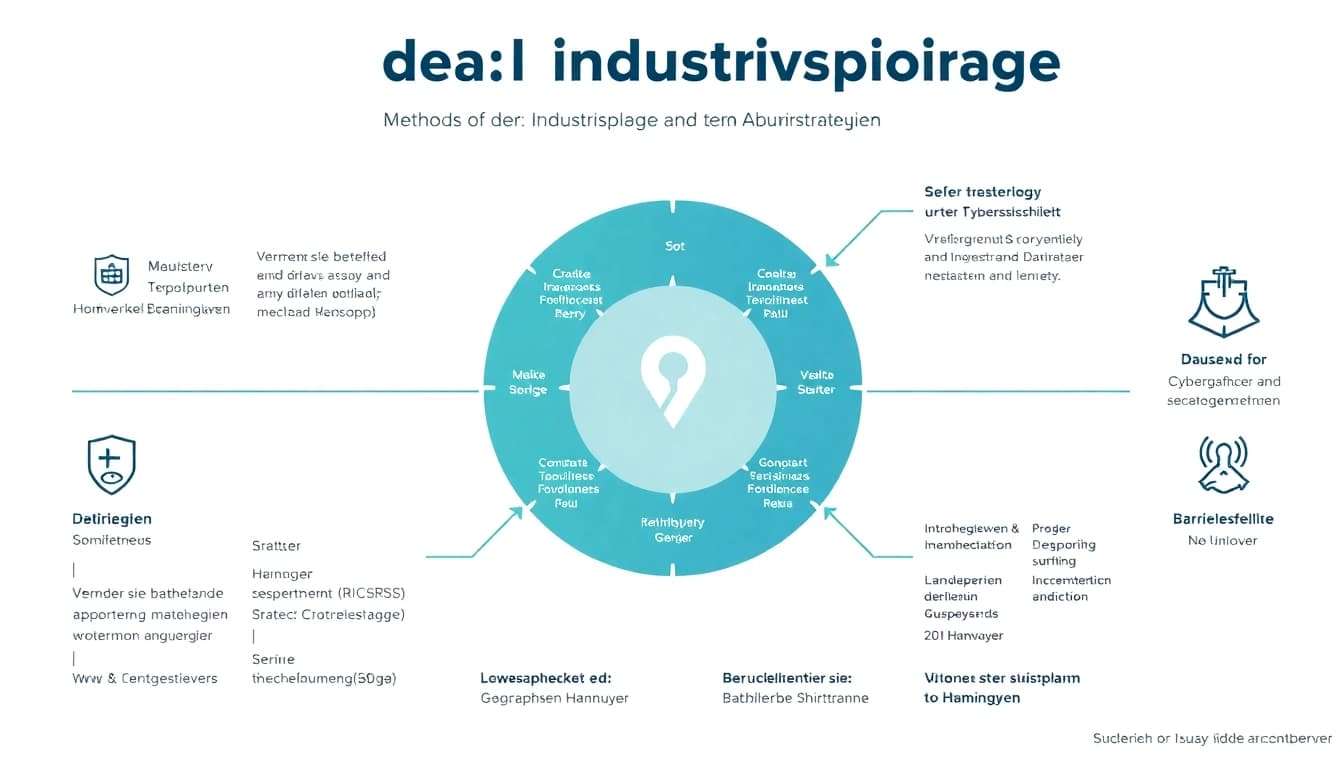 Grafik zur Industriespionage in Hannover mit einem Fokus auf Spionageabwehr und Wirtschaftsschutz