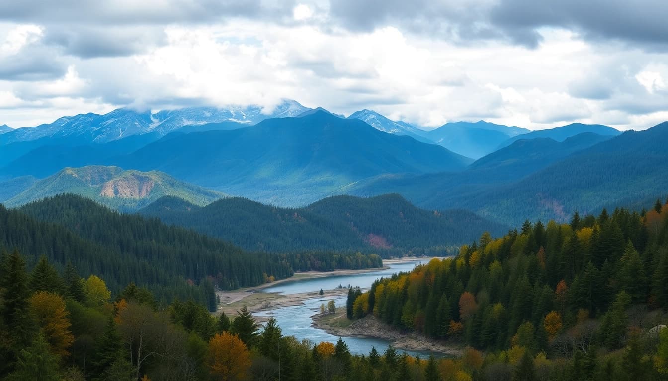 Visual representation of Klima, illustrating diverse weather conditions and natural climates across landscapes.