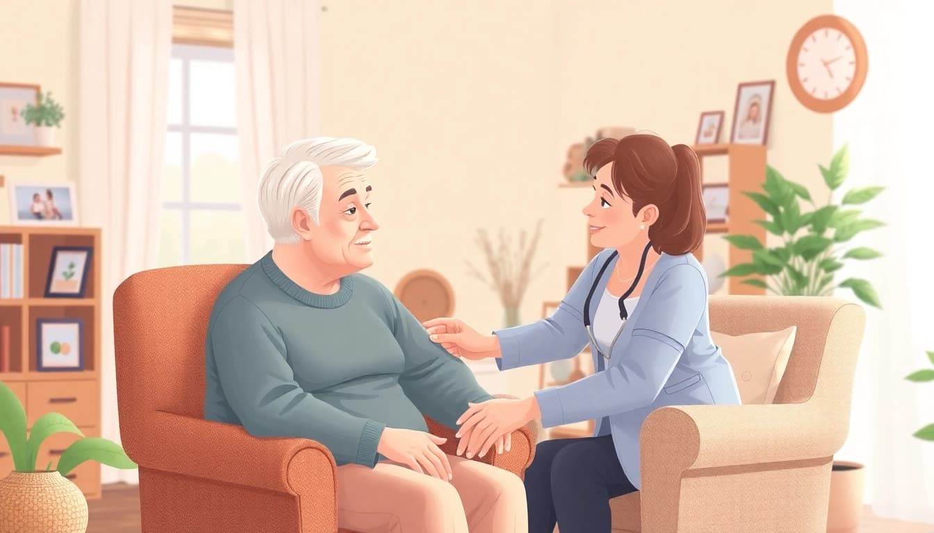 Caregiver providing warm support with ambulanter pflegedienst leverkusen in a homely setting.