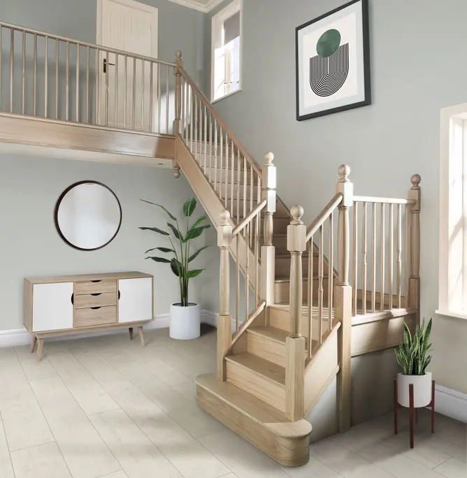 Holzwangentreppe: Eine Verbindung aus Traditioneller Polnischer Handwerkskunst und Zeitgenössischem Design