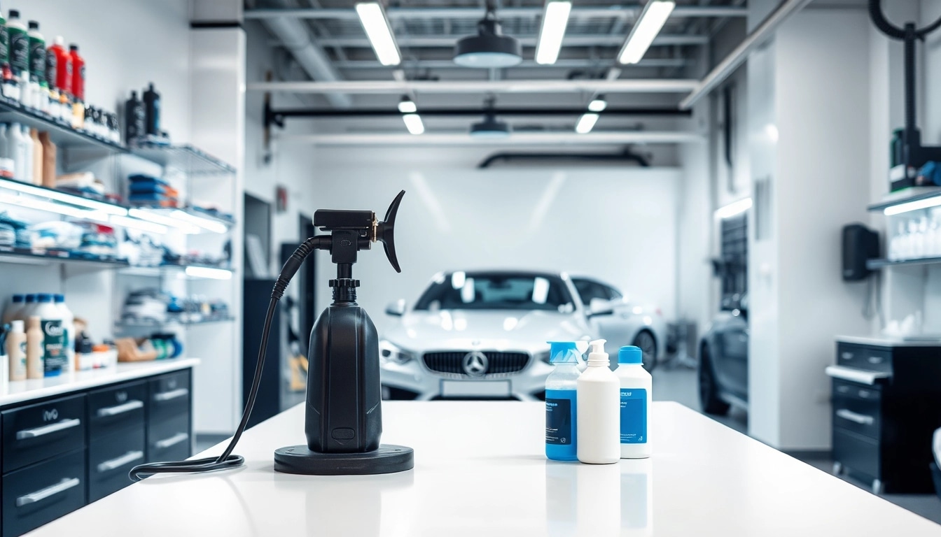 Professionelles Autopflege Shop mit hochwertigen Produkten und einer einladenden Atmosphäre.
