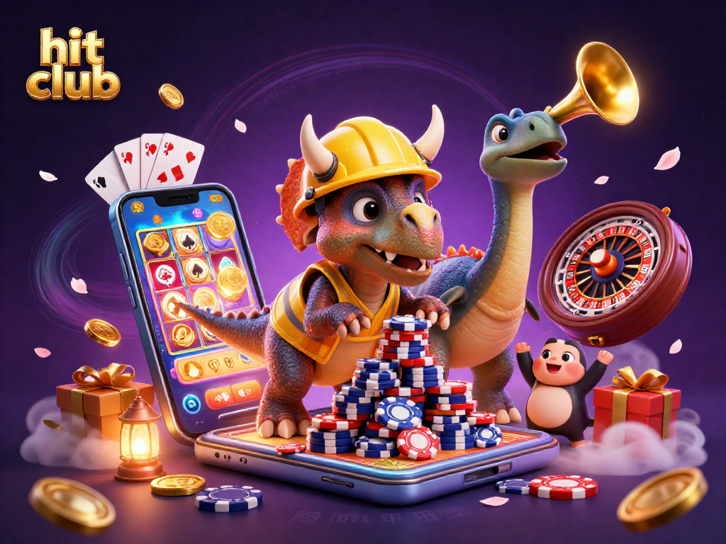 Hit club gameplay comes alive in a vibrant 3D illustration celebrating poker and slots.