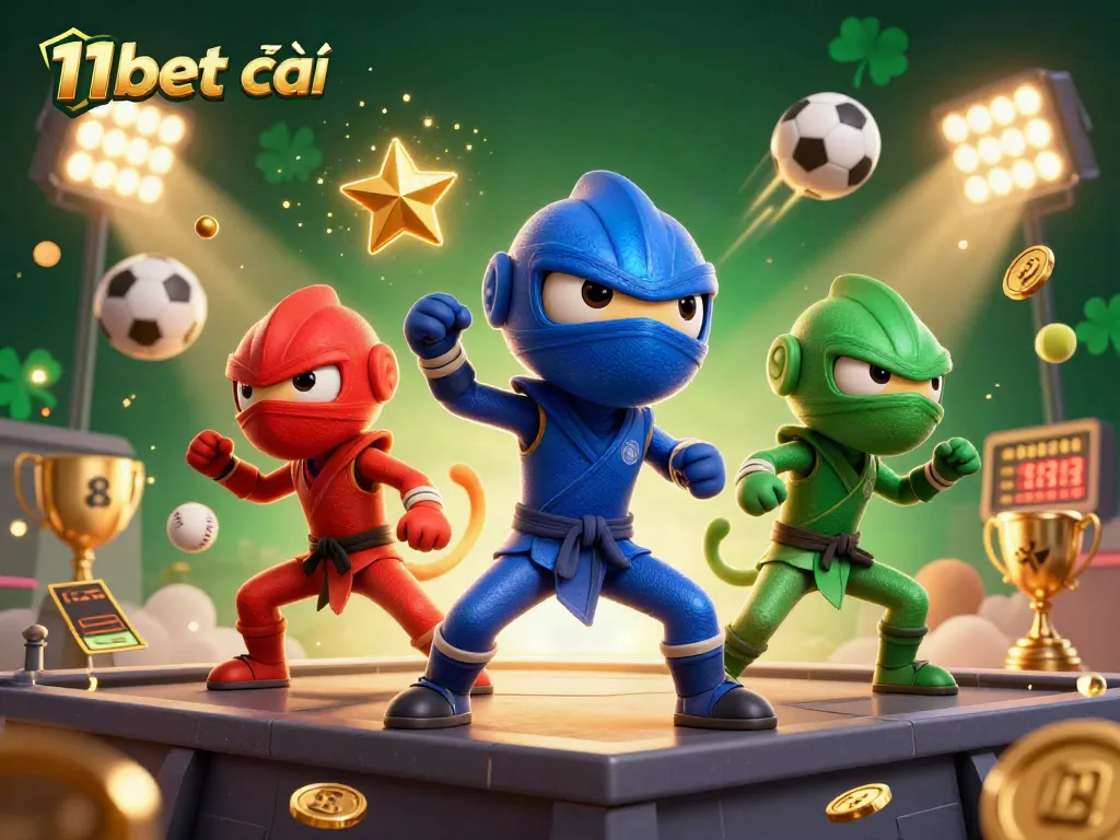 Experience thrilling bets and wins with 11bet nhà cái in this vibrant 3D illustration.