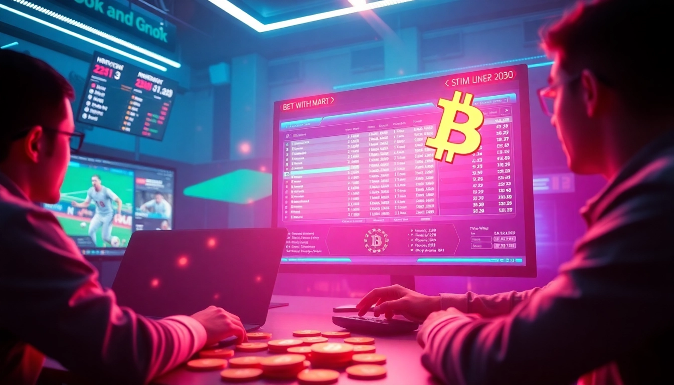 Engage in thrilling sports betting with Bitcoin in a modern digital setting.