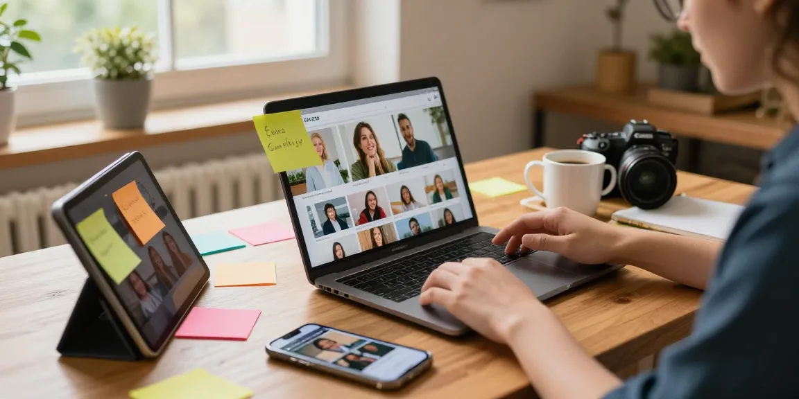 Engaging scene featuring a person using the rokok88 link on a laptop amidst a colorful workspace