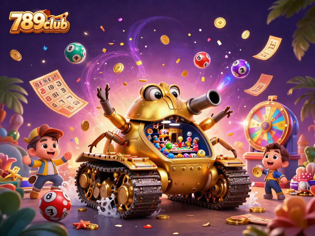 Experience the excitement of 789club with this vibrant casino-themed illustration featuring a dynamic beetle tank.