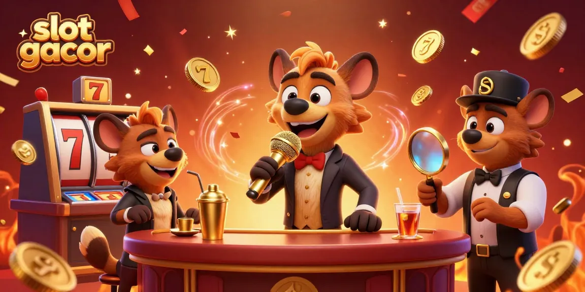 Experience slot gacor through a lively casino scene with humorous hyenas as the main characters.