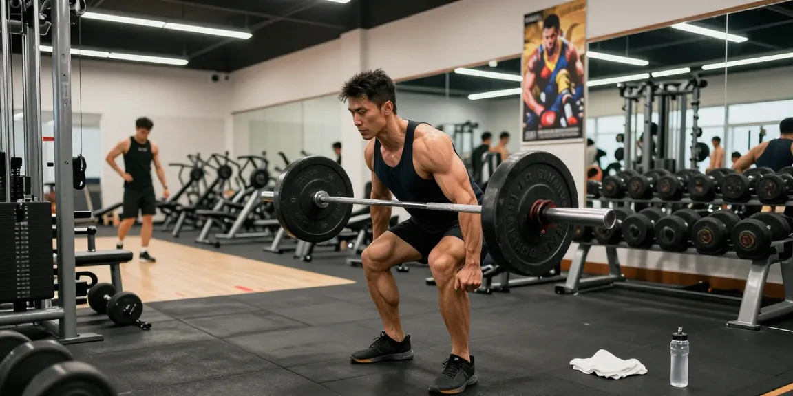 Der Anabolika Shop Deutschland zeigt einen engagierten Bodybuilder, der in einem modernen Fitnessstudio Gewichte hebt und sein Engagement für körperliche Fitness demonstriert.