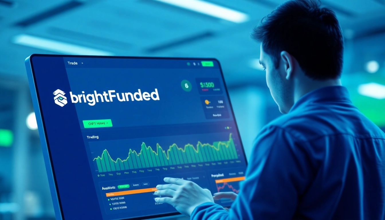 BrightFunded trading dashboard showcasing real-time market updates and user engagement.