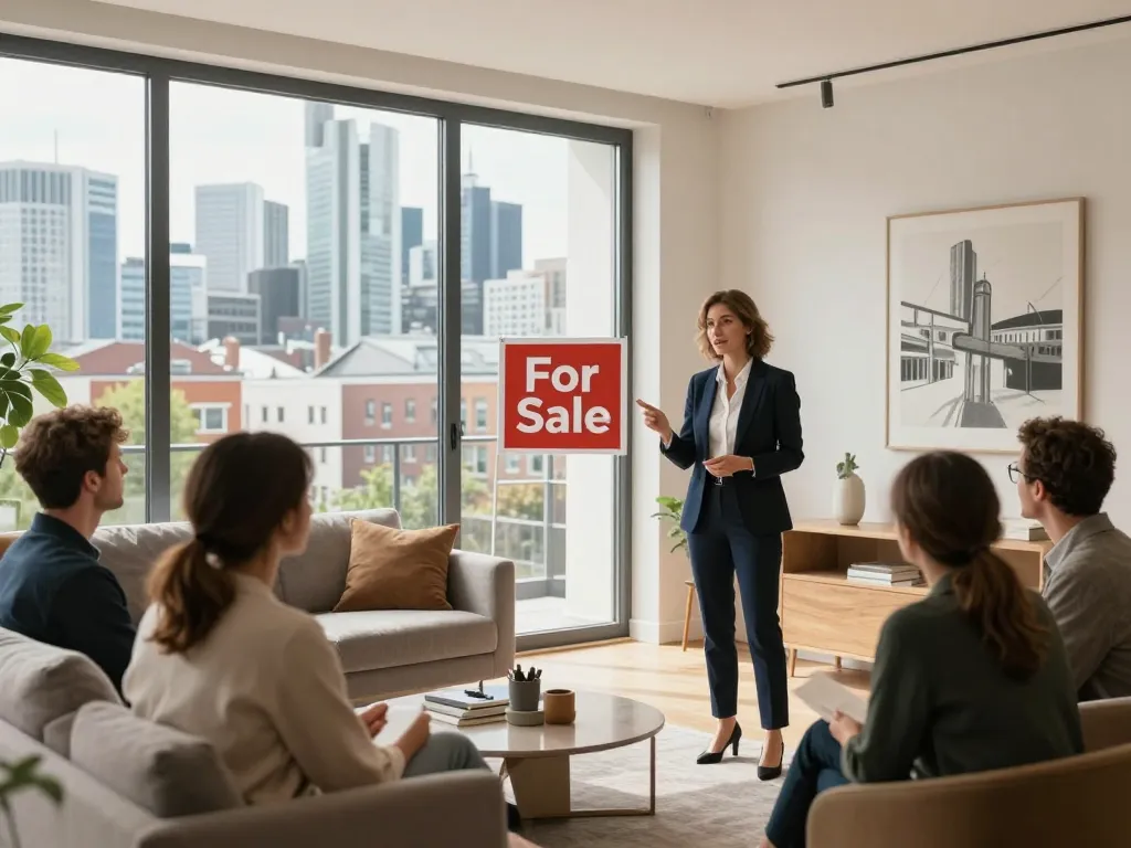 Immobilienmakler Frankfurt Preungesheim, der eine moderne Wohnung in einem städtischen Umfeld präsentiert und den einladenden Raum sowie die professionelle Darstellung hervorhebt.