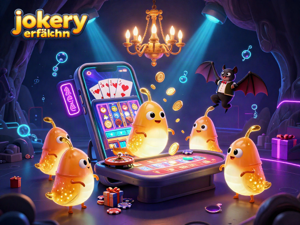 Experience jokery erfahrungen as vibrant glowworms illuminate a colorful cave casino scene.