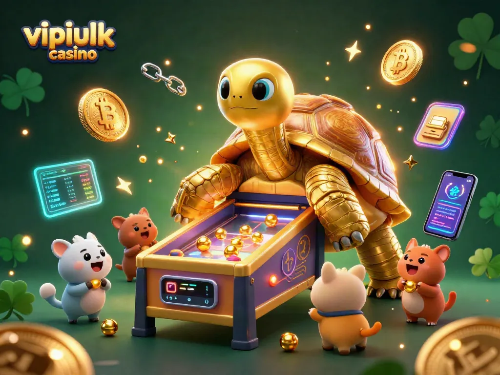Experience the vibrant world of vipluck casino with 3D cartoon characters playing a lively pinball machine.