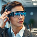 Person, die ein Abhörgerät bei der Lauschabwehr in Melle benutzt