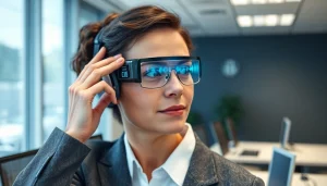 Person, die ein Abhörgerät bei der Lauschabwehr in Melle benutzt