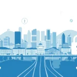 Illustration zur Industriespionage in Leverkusen mit Sicherheitsmaßnahmen und wirtschaftlichem Schutz