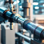 Spritzgusswerkzeug in einer modernen Fertigungsumgebung, das den Prozess des Formenbaus zeigt