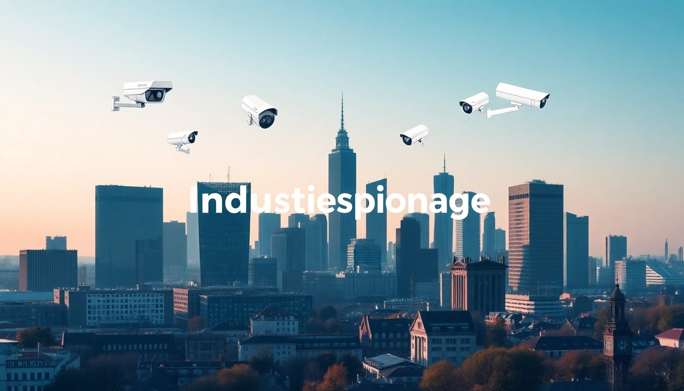 Abbildung zum Thema Industriespionage in Düsseldorf, die Sicherheitsstrategien und Schutzmaßnahmen darstellt