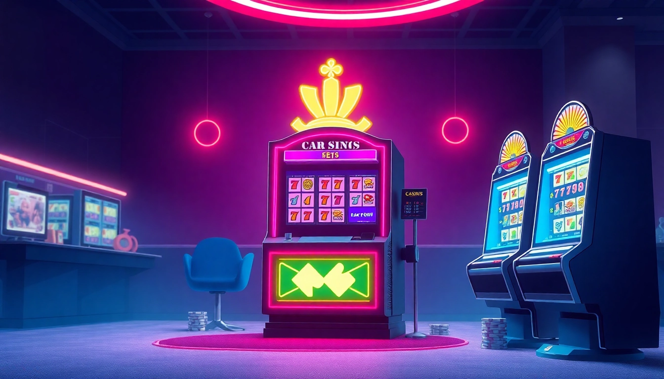 Spin the reels at an exciting casino online featuring vibrant neon lights!