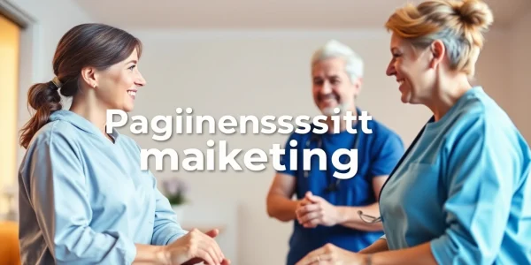 Ein aktiver Beitrag zu pflegedienstmarketing mit Pflegekräften und Patienten in einer modernen Umgebung.