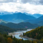 Visual representation of Klima, illustrating diverse weather conditions and natural climates across landscapes.