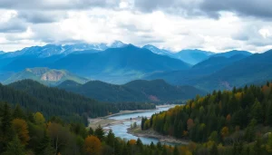 Visual representation of Klima, illustrating diverse weather conditions and natural climates across landscapes.