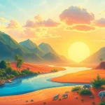 Visualize diverse climates showcasing tropical, arid, and snowy regions, highlighting Klima variety and beauty.