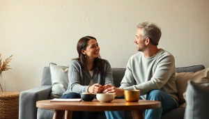 Engaged couple engaging in a meaningful discussion during a premarital preparation course.