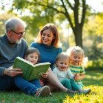 Fördern Sie positive Kindererziehung durch liebevolle Interaktionen in einem sonnigen Park.