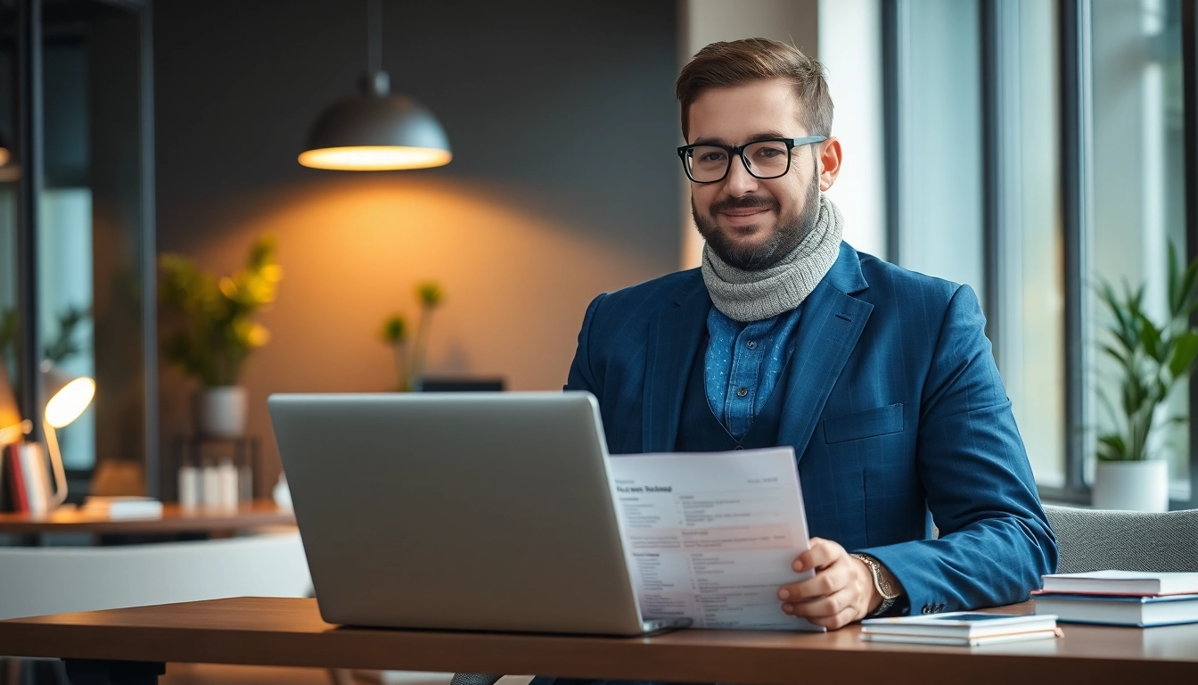Professioneller Headhunter für Vertrieb analysiert Kandidaten in modernem Büro.