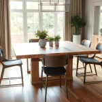 Eleganter Esstisch Eiche mit Baumkante, perfekt für stilvolle Esszimmer.