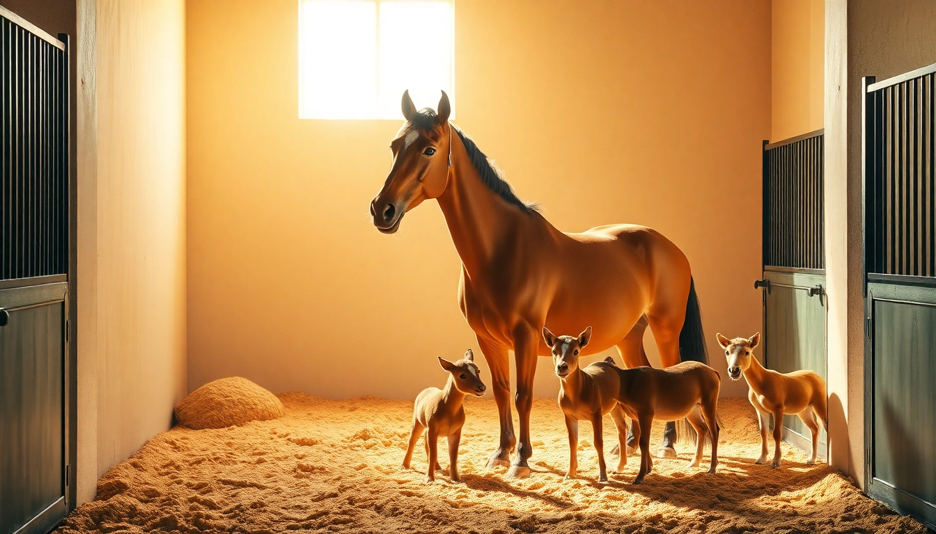 Hanfeinstreu ideal für Pferde und Kleintiere, präsentiert in einem einladenden Stallumfeld.