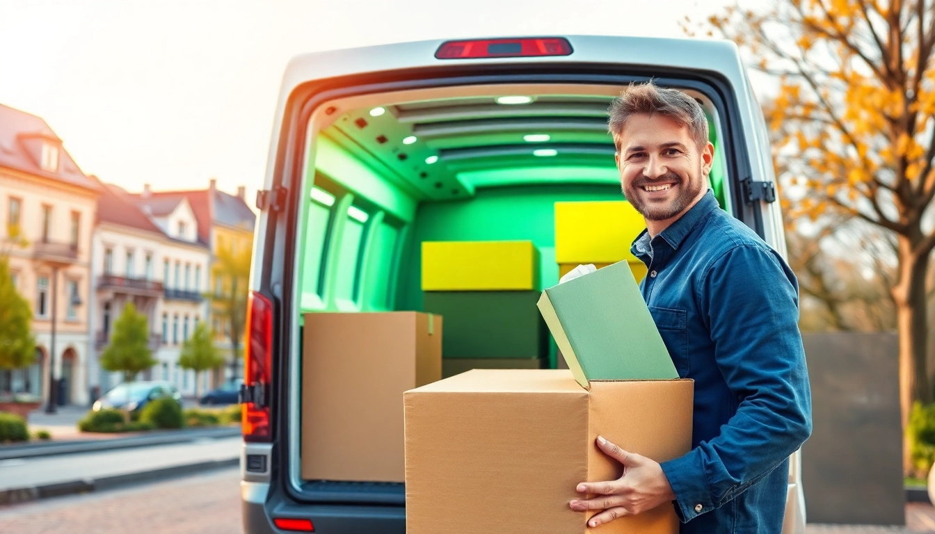 Umzugsunternehmen Saarbrücken hilft beim Möbeltransport mit einem freundlichen Umzugshelfer.