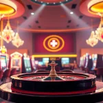 Erleben Sie das aufregende Ambiente eines modernen Online Casinos in der Schweiz mit lebendigen Spielautomaten und Roulette.