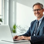 Headhunter Ärzte bei der Arbeit in einem modernen Büro, zeigt Professionalität und Kompetenz.