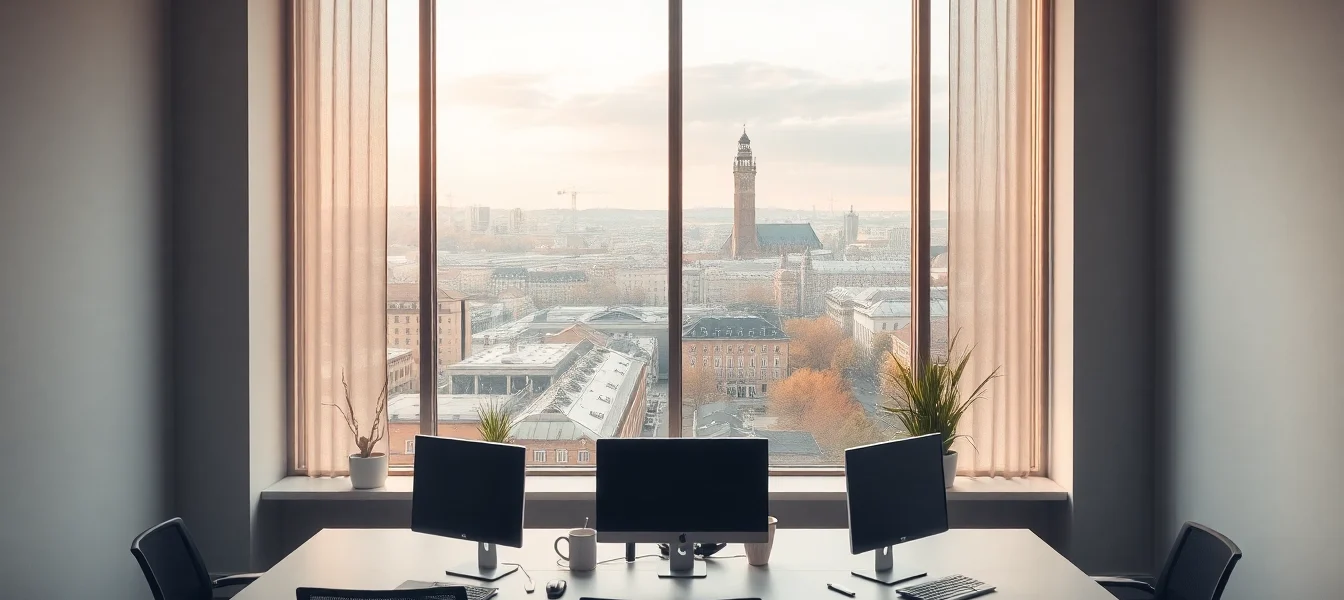 Headhunter Rostock präsentiert ein modernes Büro-Setup, ideal für effizientes Recruiting.