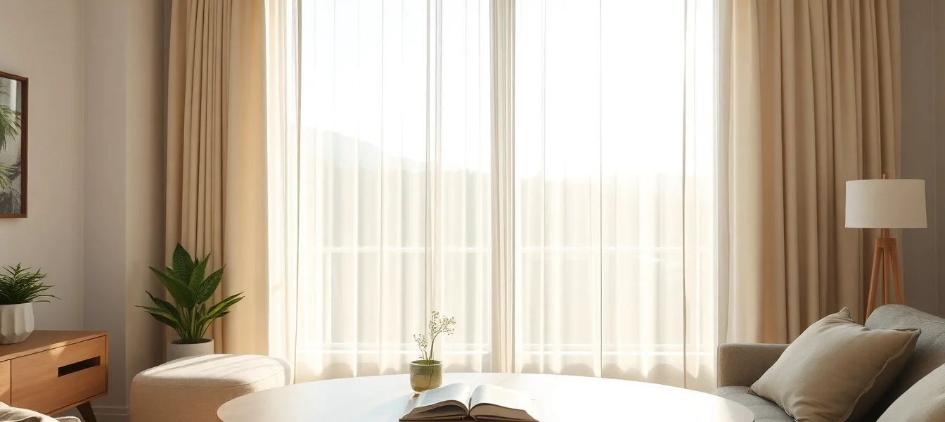 Plissee auf Maß in einem modernen Wohnzimmer mit sanften Farben und angenehmem Licht.