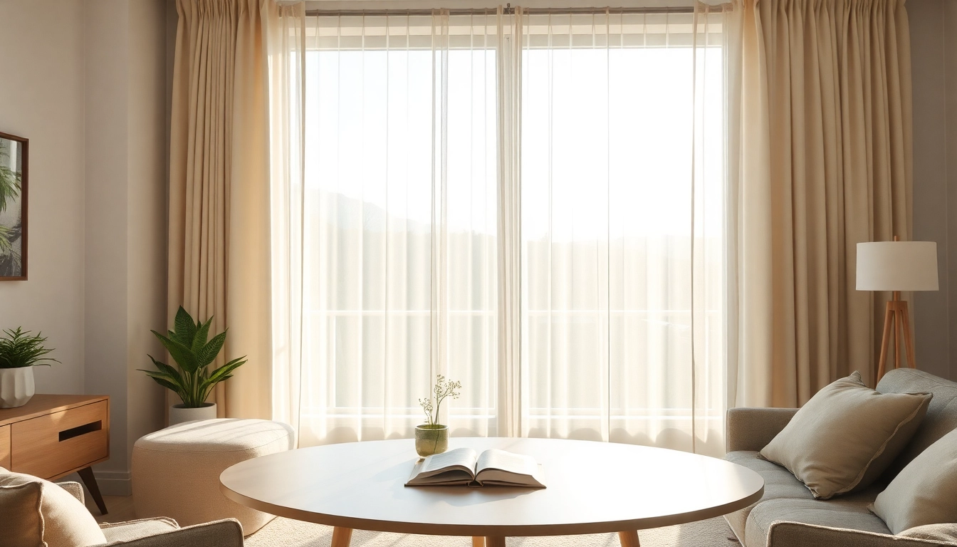 Plissee auf Maß in einem modernen Wohnzimmer mit sanften Farben und angenehmem Licht.