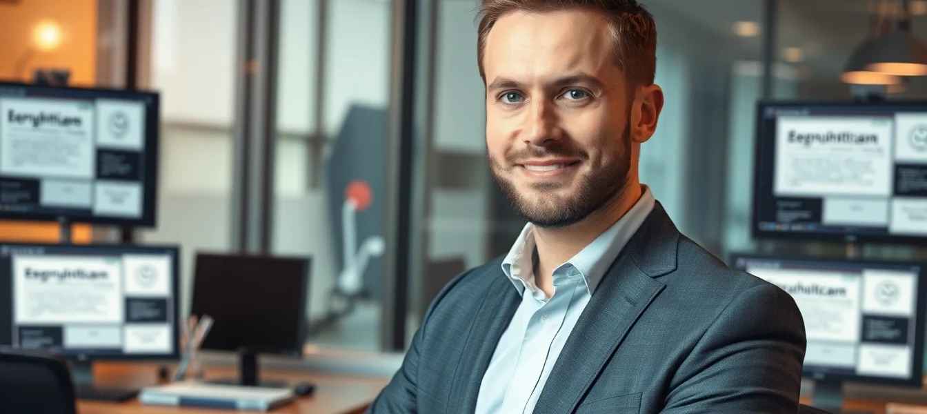 Headhunter führt eine Beratung im modernen Büro, verkörpert Professionalität.