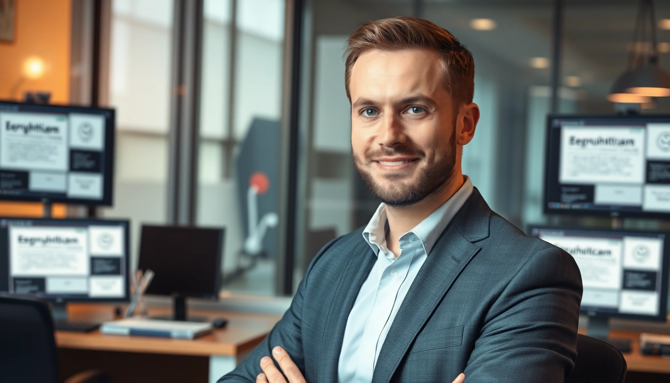 Headhunter führt eine Beratung im modernen Büro, verkörpert Professionalität.