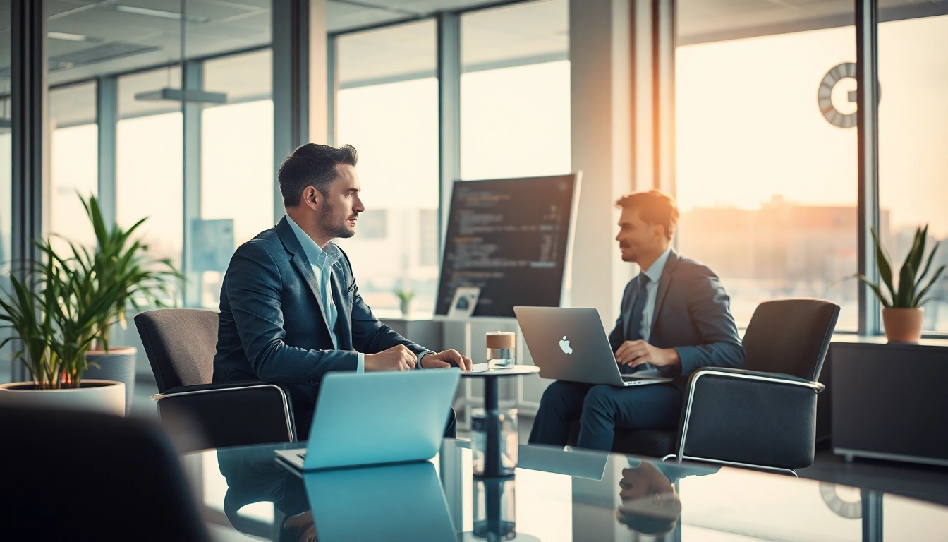 Headhunter Dresden führt ein persönliches Gespräch mit einem Kandidaten in einem modernen Büro.