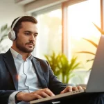 Headhunter Frankfurt bei der Arbeit in einem modernen Büro.