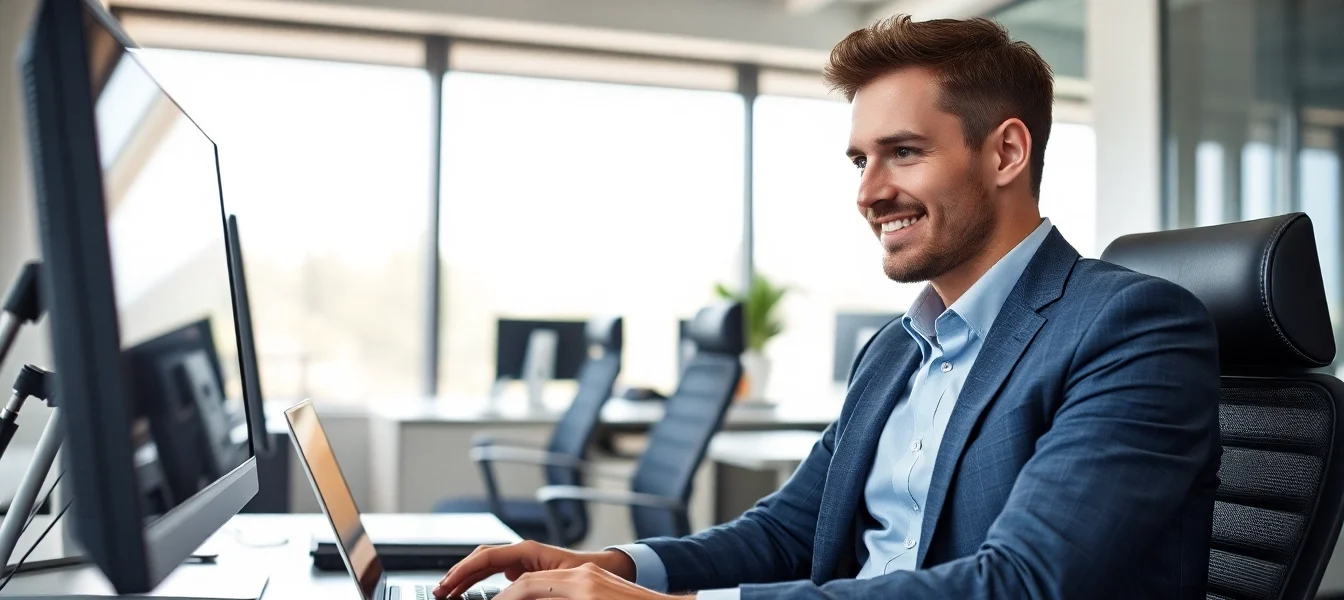 Headhunter Schweiz analysiert Bewerbungen in einem modernen Büro.
