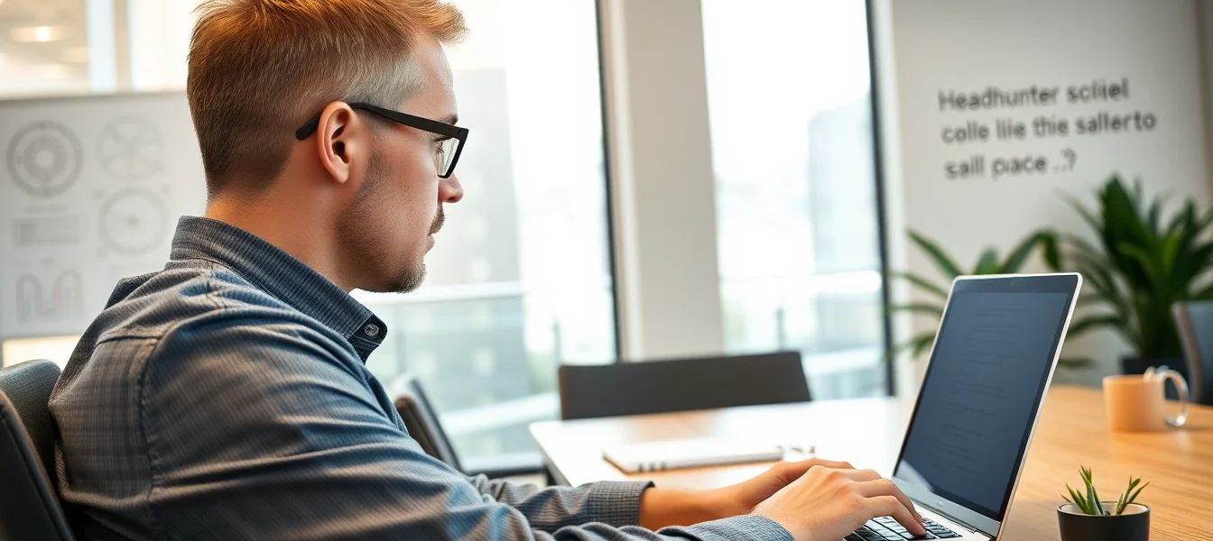 Headhunter Kassel berät im modernen Büro und nutzt digitale Tools.