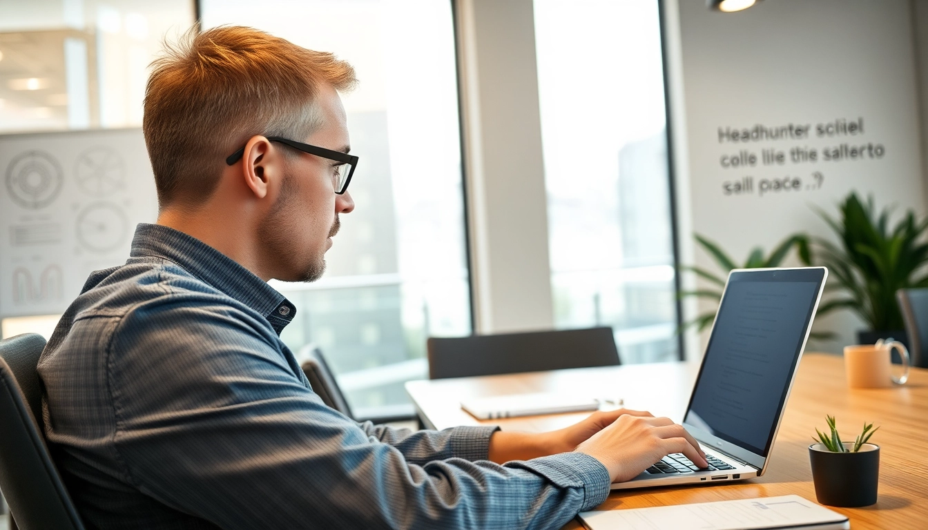 Headhunter Kassel berät im modernen Büro und nutzt digitale Tools.