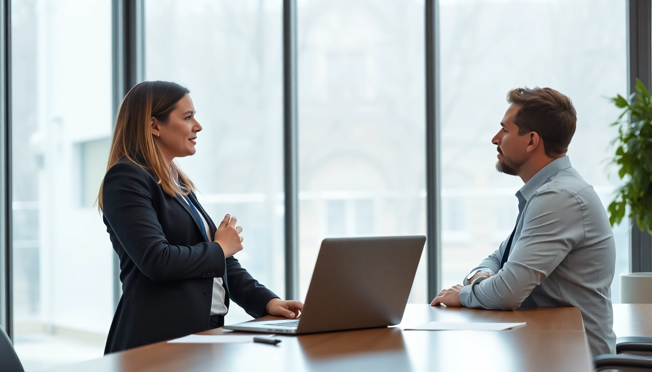 Headhunter Wolfsburg in einem modernen Büro beim Gespräch mit einem Kandidaten.