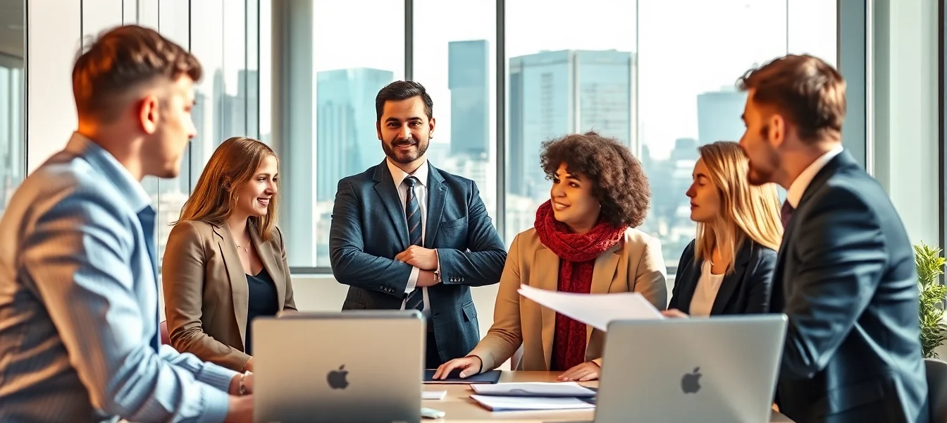 Headhunter Oberhausen facilitating connections with diverse job seekers in a modern office.