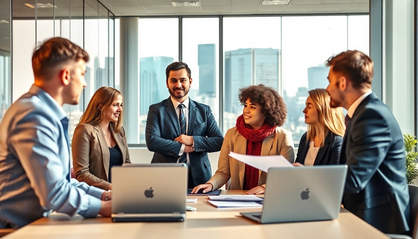Headhunter Oberhausen facilitating connections with diverse job seekers in a modern office.