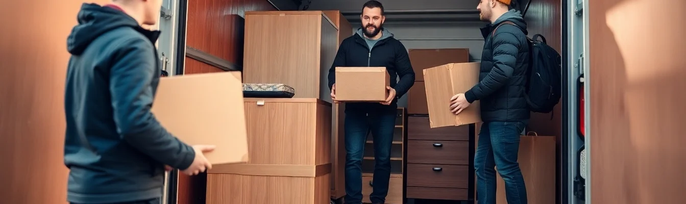 Umzugsunternehmen Wermelskirchen packt Möbel sorgfältig in einen Umzugstransporter.