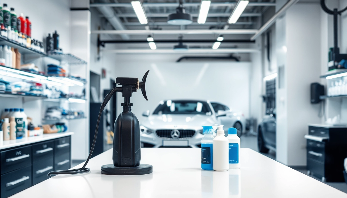 Professionelles Autopflege Shop mit hochwertigen Produkten und einer einladenden Atmosphäre.